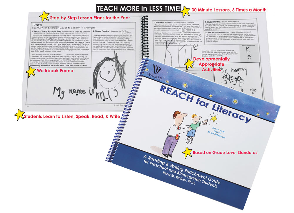 A book and instructions for teaching reading.