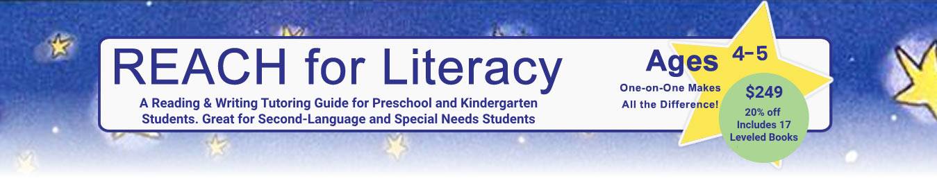 A blue banner with the word literacy written in white.